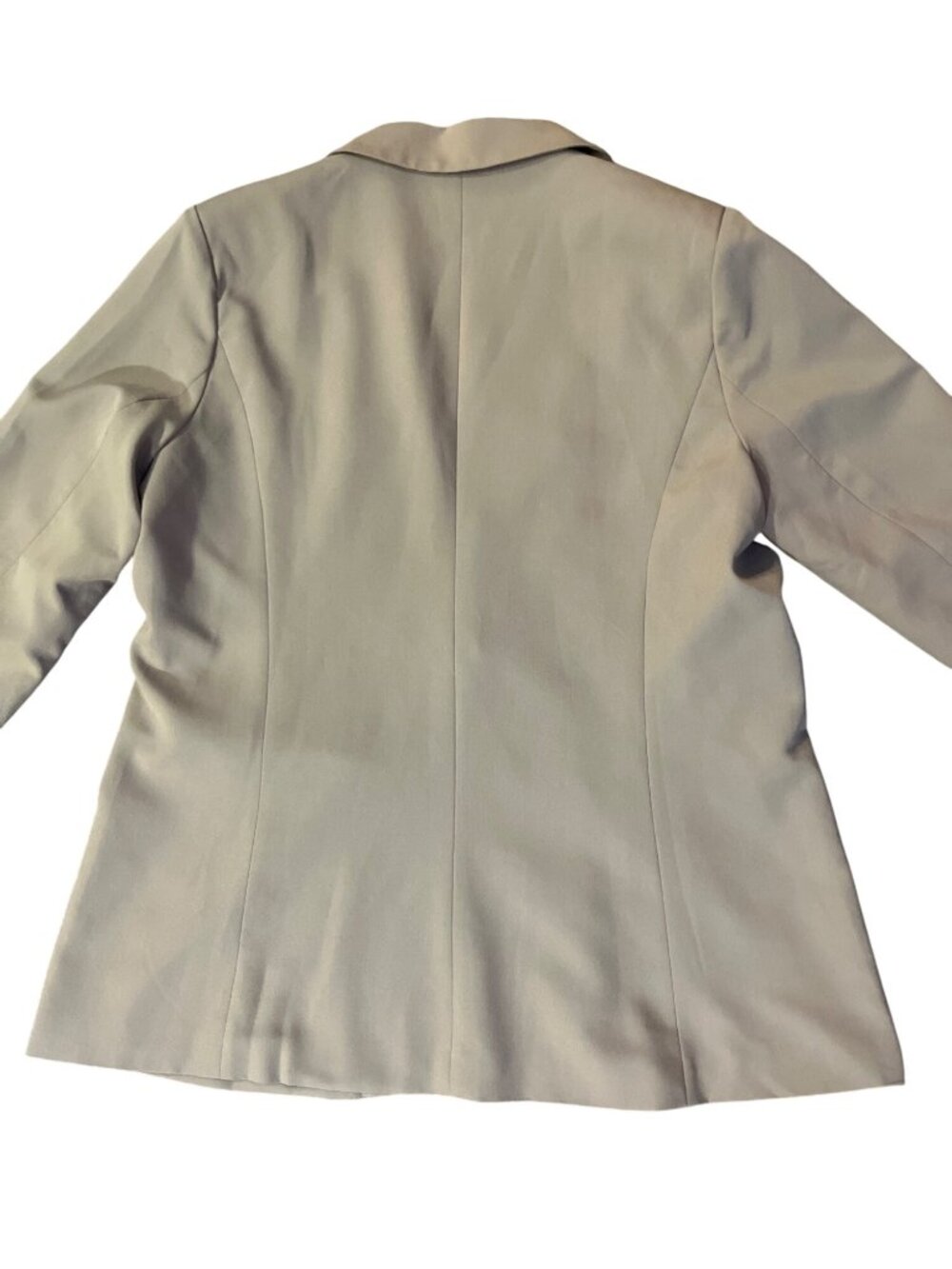 Womens Blazer XL Dark Khaki Tan Polyester Rayon Blend Jacket USED - Picture 4 of 13